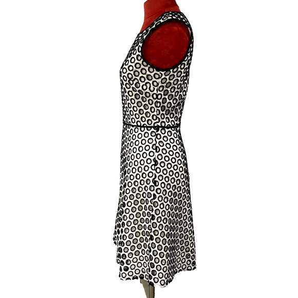 J Crew Lace Overlay Dress Size 2 Black Beige Sleeveless Lined Casual Daytime - Picture 4 of 11